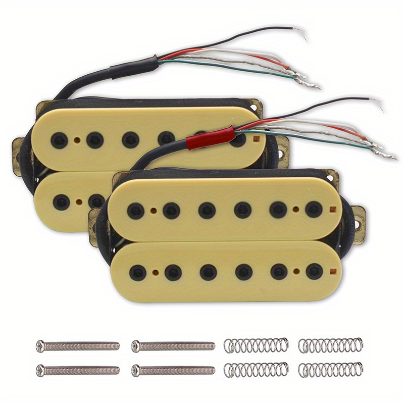 Two Electric Guitars Double Coils Double Pickups Black Temu