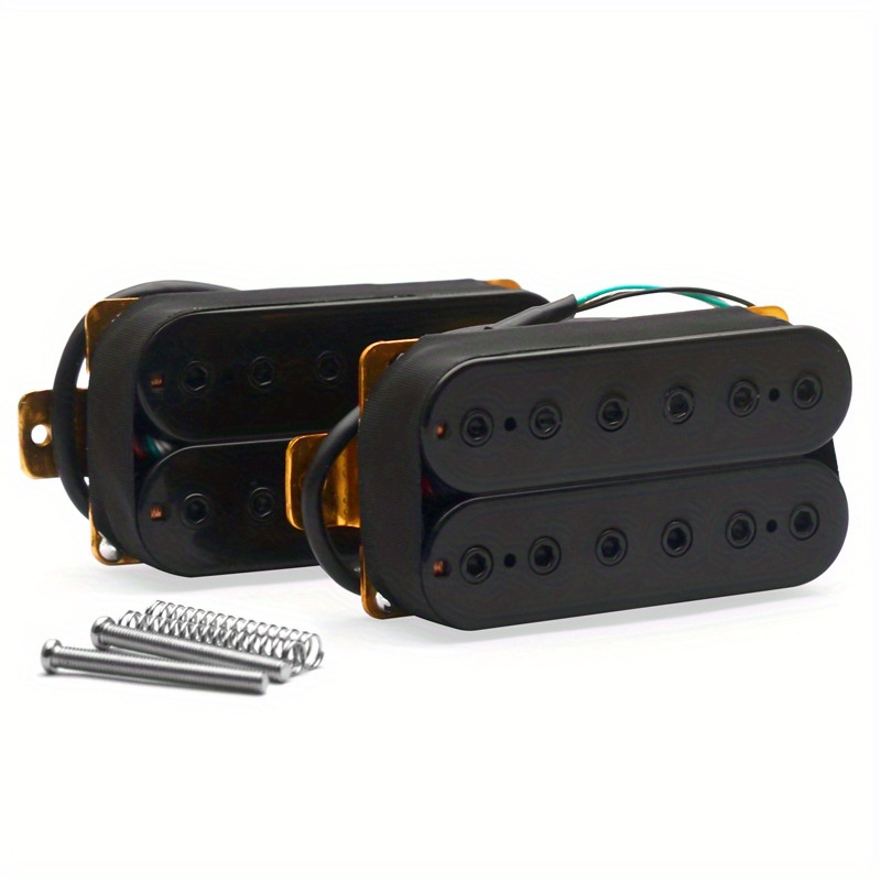 Two Electric Guitars Double Coils Double Pickups Black Temu