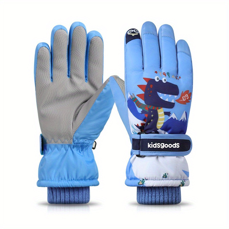 Kids Winter Snow Playing Gloves Warm & Thick Windproof Skiing Gloves