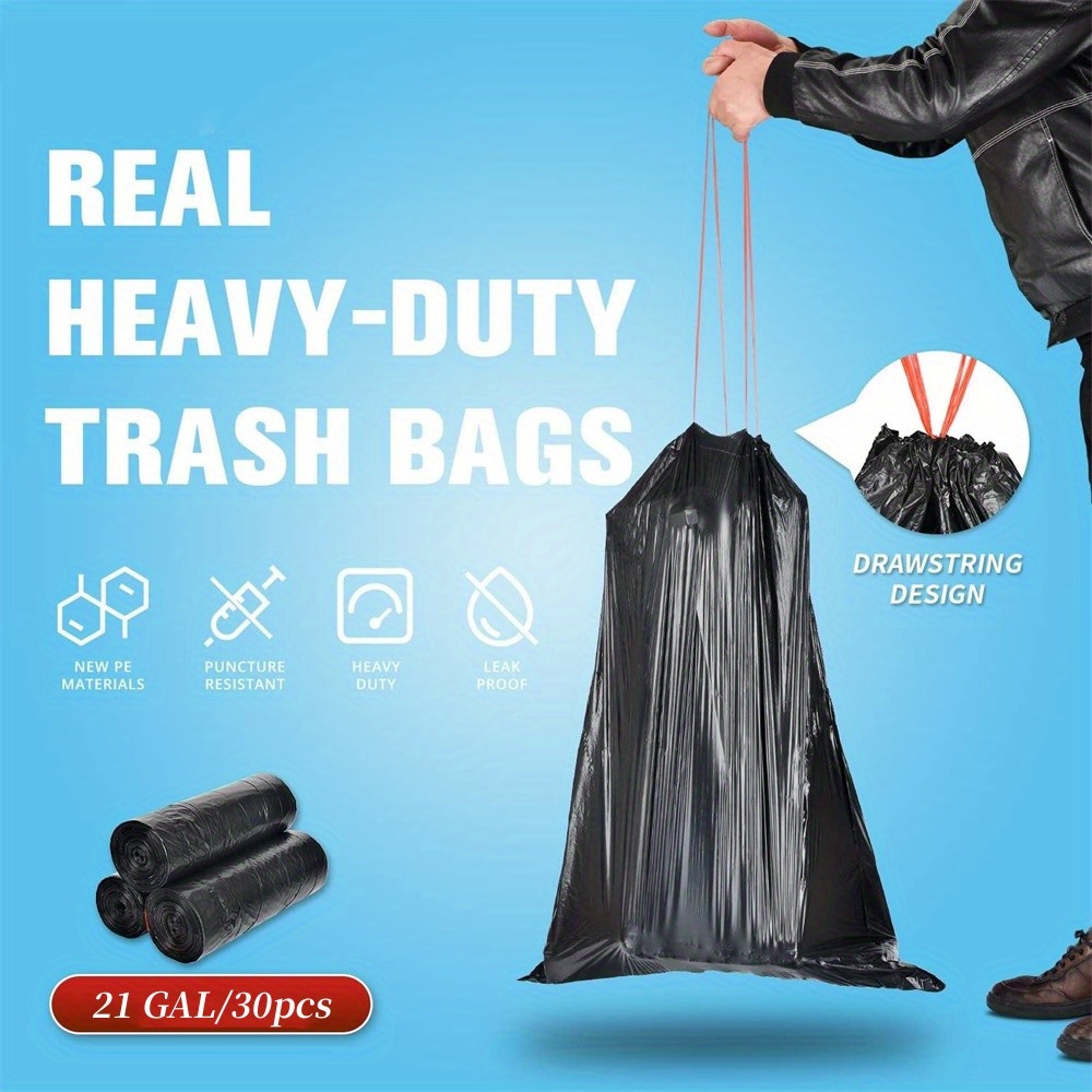 21 Gallon (about ) Large Pet Garbage Bags Leak Proof Heavy Duty Drawstring  Pet Trash Bin Bags Can Liners For Easy Cleanup - Temu
