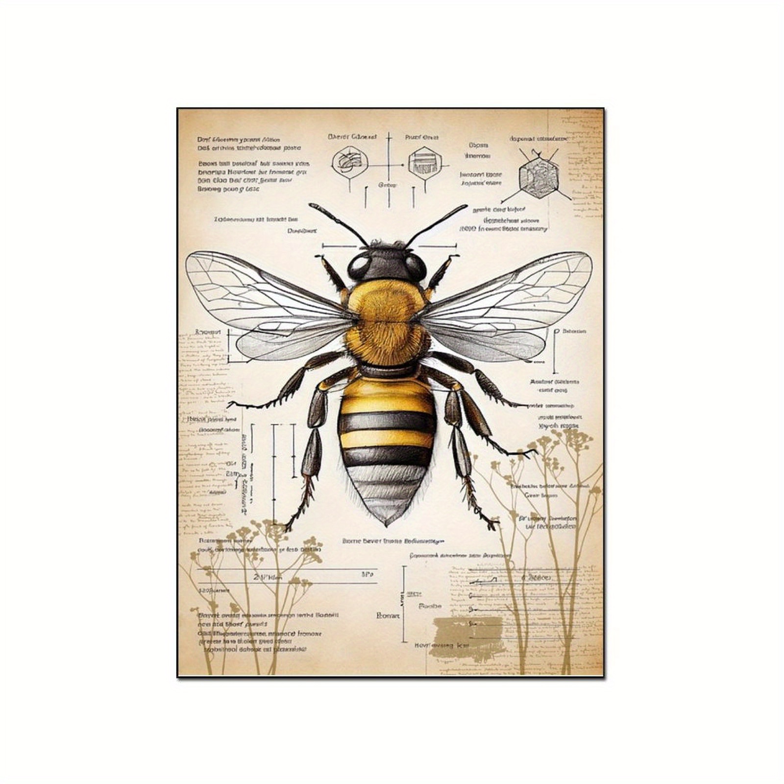 Knowledge Education Inspirational Bee Poster Living Room - Temu