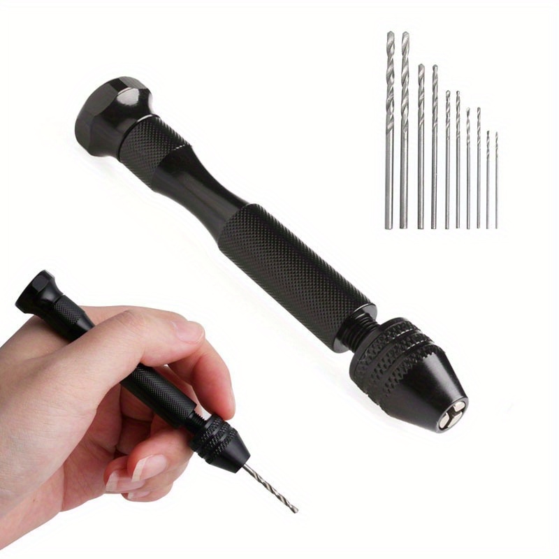 Professional Hand Drill With 5 Pcs 1.5mm to 5mm Drill Bit Set Manual Punch  Drill, Polymer Clay, Wood, Plasic Drill Tools AD 