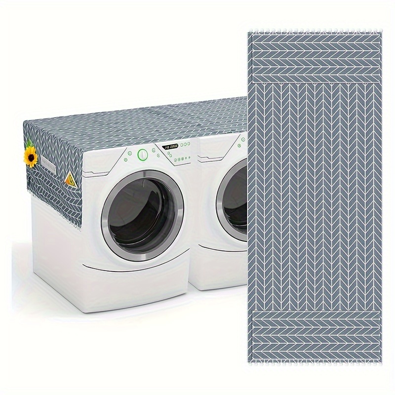  2 fundas antideslizantes para lavadora y secadora, cubierta  antipolvo para nevera, cubierta superior para lavadora, carga frontal, con  6 bolsas de almacenamiento : Electrodomésticos