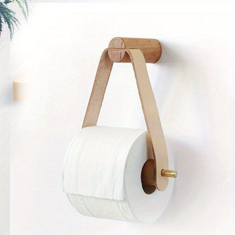 Porte papier toilette en bois avec étagère -  France