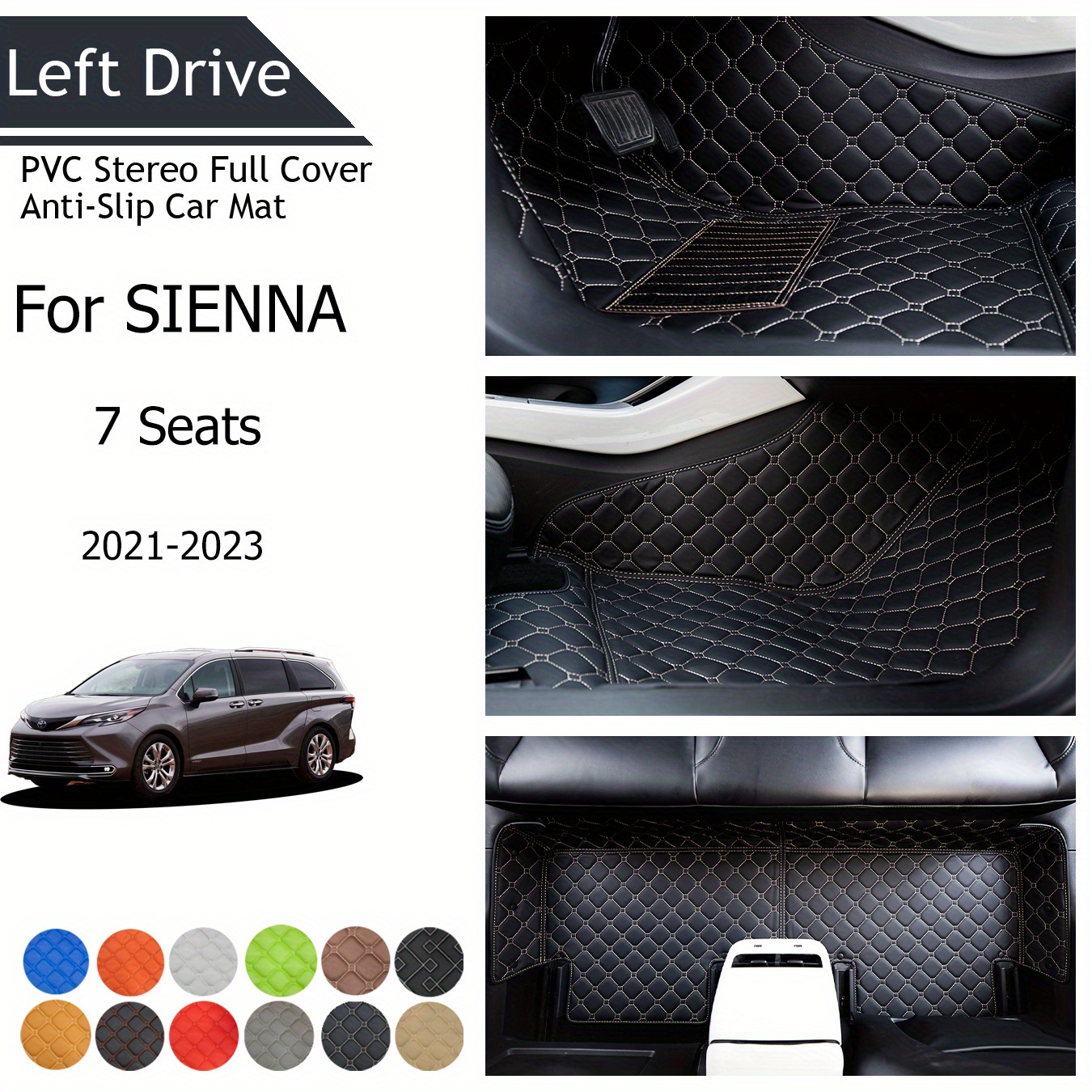

Tegart [lhd]for Sienna (7seats) 2021-2023 3 Layer Pvc Stereo Full Cover Anti-slip Car Mat