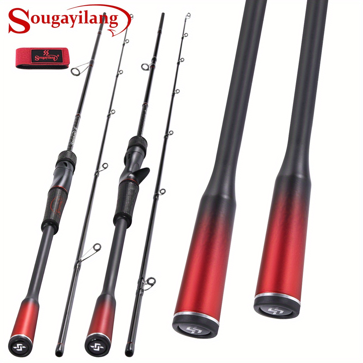 Sougayilang Tournament Quality 1pc Bass Rod 24-Ton Carbon Fiber 2-section  Super Polymer Handle Fishing Rod For Bass Fishing