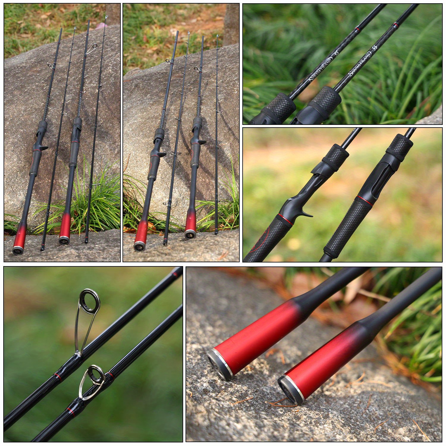 ONE BASS Fishing Pole, 24 Ton Carbon Fibre Casting & Spinning Rods