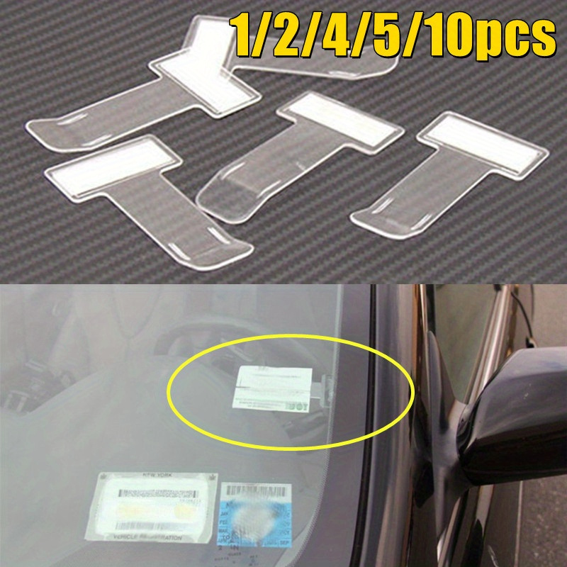 Pack of 4 Parking Permit Holder, Car Clip, Note Holder, Plastic Windscreen  Ticket Holder, Windscreen Bills Clip, Car Tickets Clips, Car Accessories