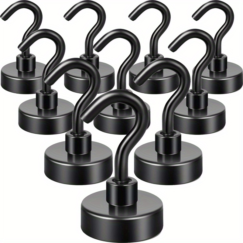 8 Pack Black Magnetic Hooks Heavy Duty, 22 Lbs Strong Magnets With Metal  Hooks For Refrigerator, Super Cruise Hooks For Hanging, Magnetic Hanger For