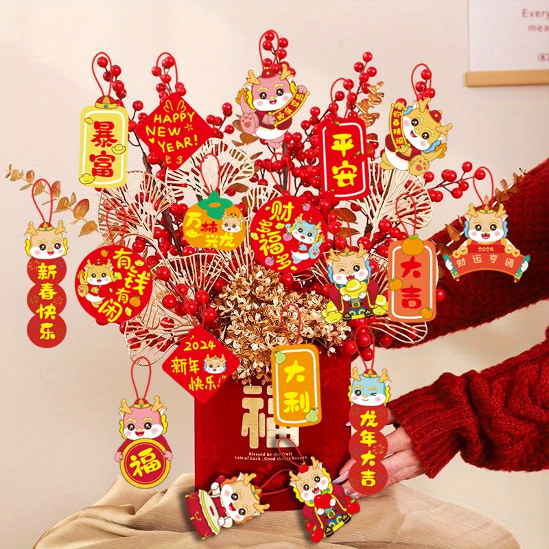 Chinese New Year Decoration Lucky Fortune Tree Pendants For - Temu