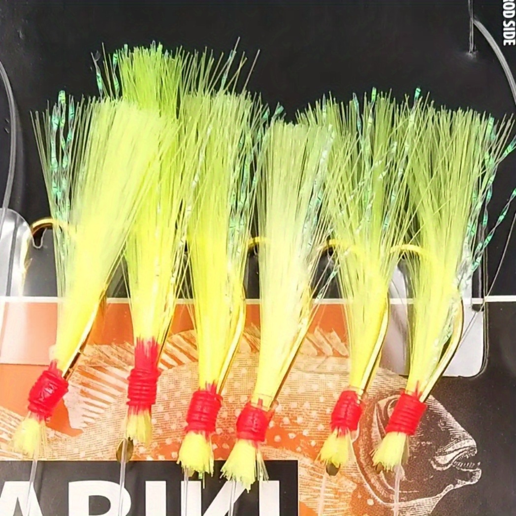 6pcs Sabiki Bait Set High Carbon Hooks Luminous Bead Tandem Hooks