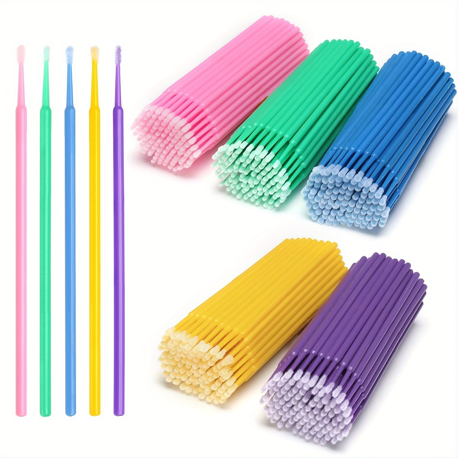 

100 Pcs/pack Micro Applicators Brushes For Eyelash Extensions, Makeup, And Lash Cleaning - Mini Cotton Swabs For Easy And Precise Application Of Grafted Eyelash Glue
