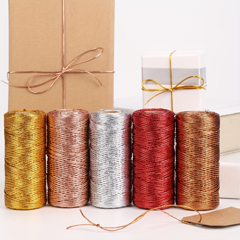 Golden Twine String Thread Twist Ties Coil Ribbon Metallic - Temu