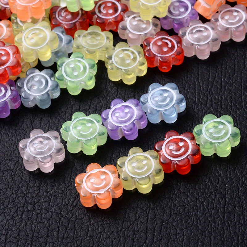 Smile Face Flowers Jewelry Making Charm Beads - Temu