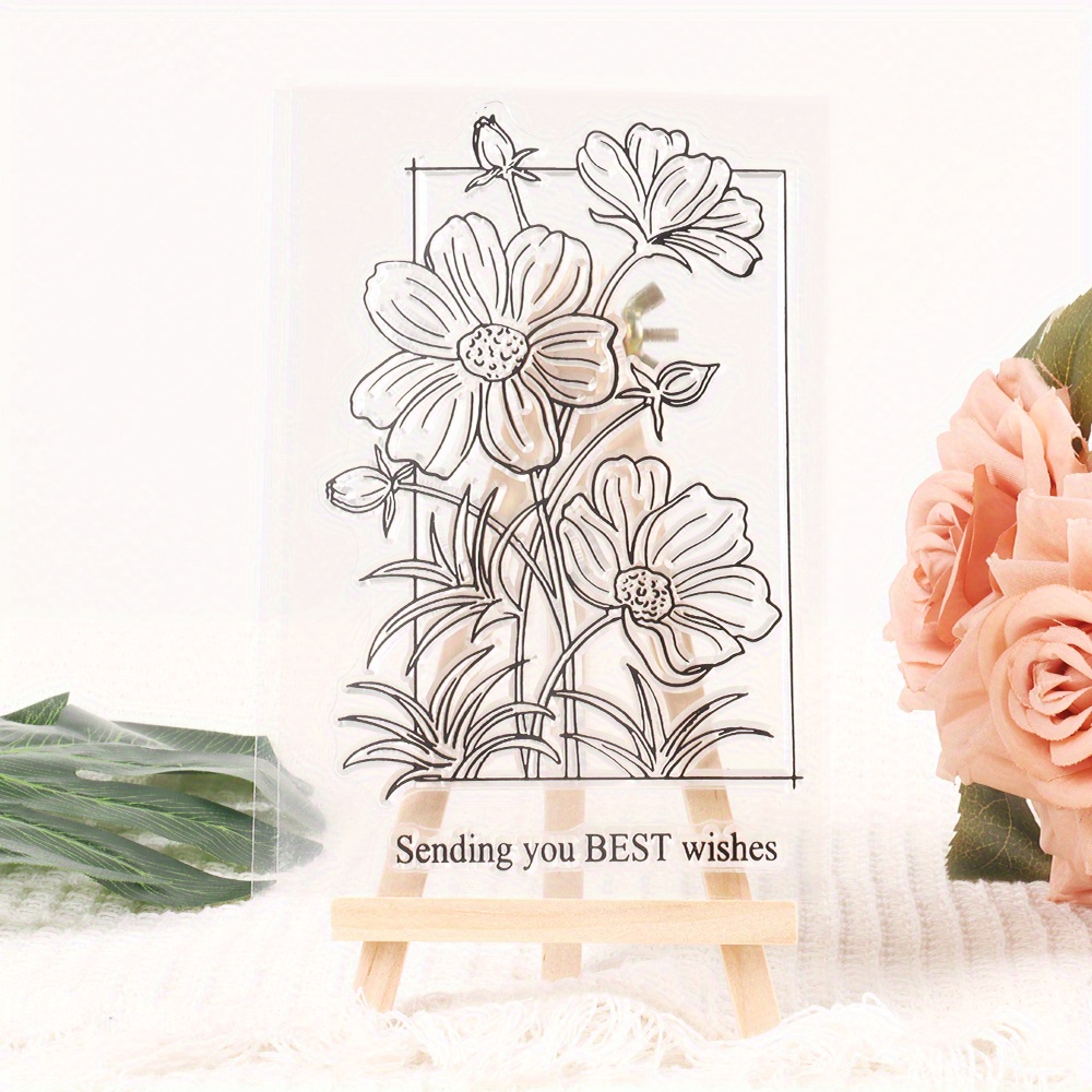 

1pc Transparent Rubber Seal Stamps Retro Rubber Clear Stamp For Cards Making Diy Scrapbooking Photo Journal Album Decoration Flowers And Plants Retro Clear Stamps