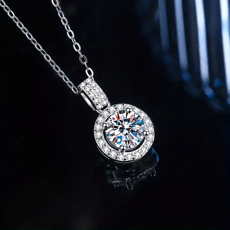 

1ct-10ct Round Moissanite Pendant Necklace, Bridal Jewelry For Women And Girls The Best Gift For Your Loved 1