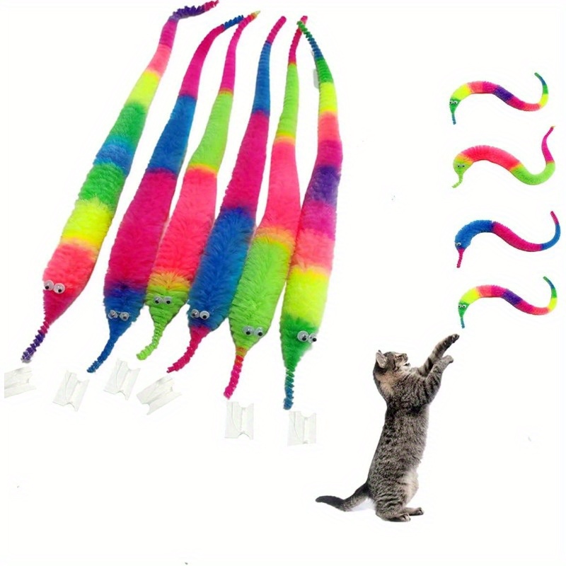 Cobee Cat Toys Worms,12pcs Cat Rainbow Worm Toy Refills Funny Interactive  Colorful Fluffy Worms with Bells Cats Chaser Toys Kittens Wand Replacement  Toys Refill for Indoor Training Accessories : : Pet Supplies