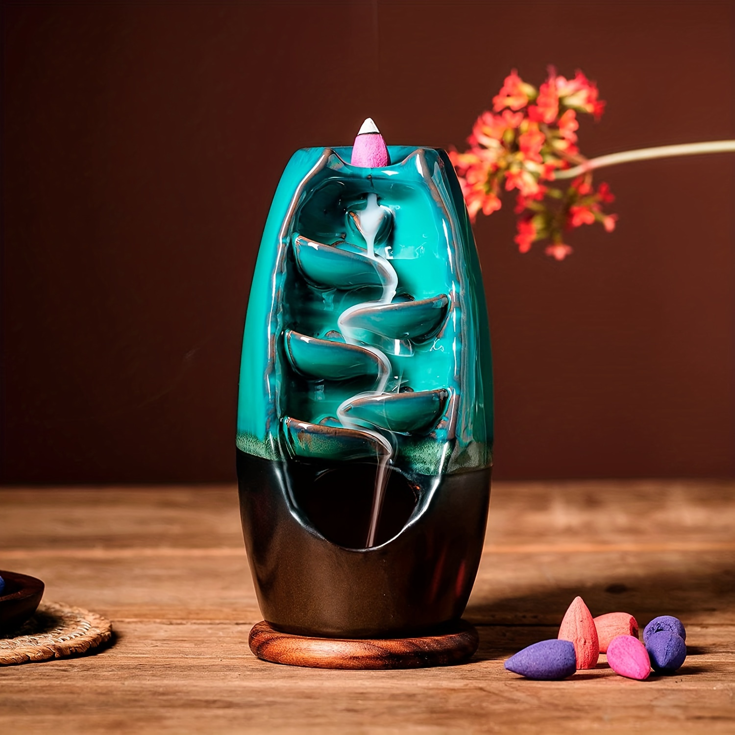 Waterfall Ceramic Incense Holder For Aromatherapy And Home - Temu