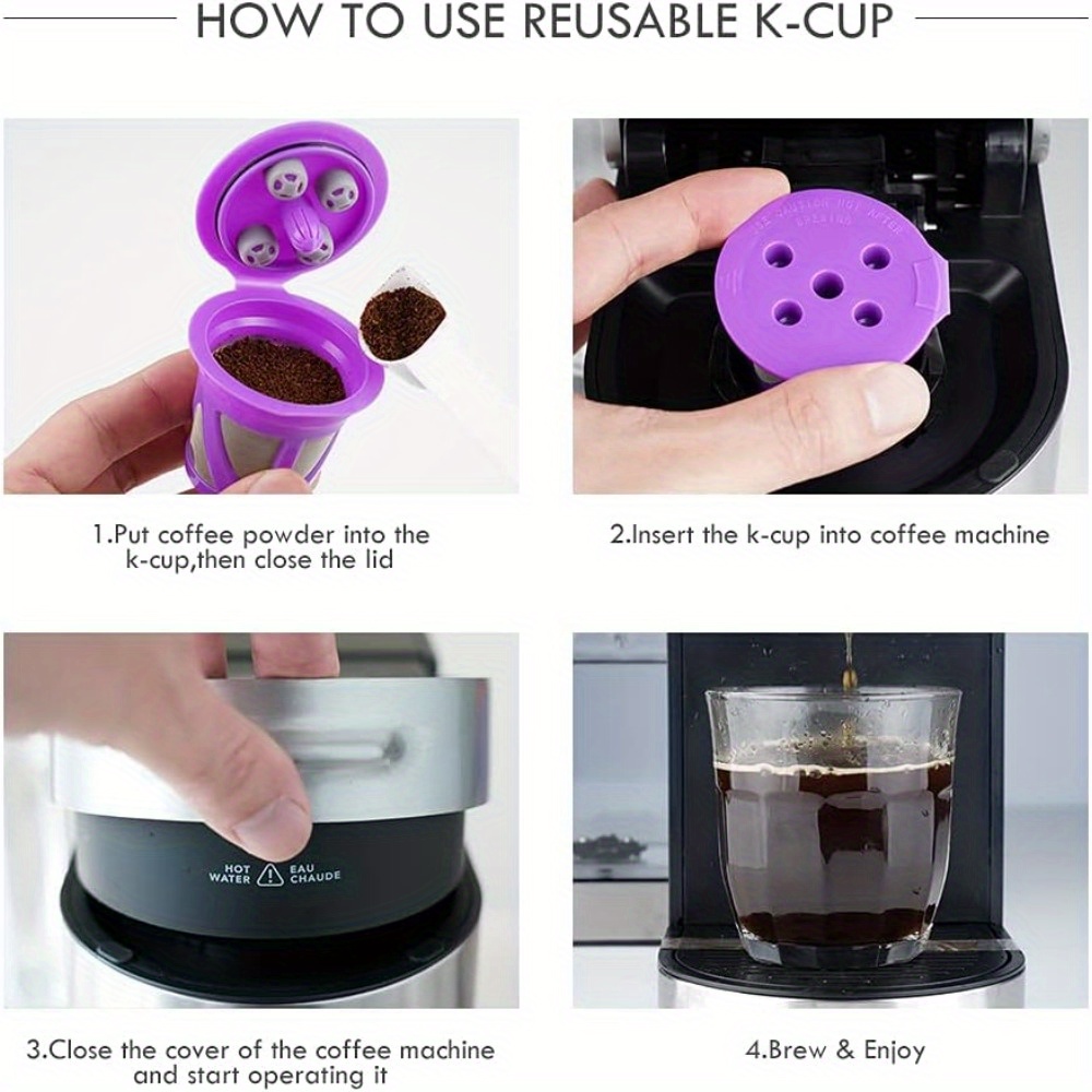 3 filtros de cápsulas de café reutilizables recargables para