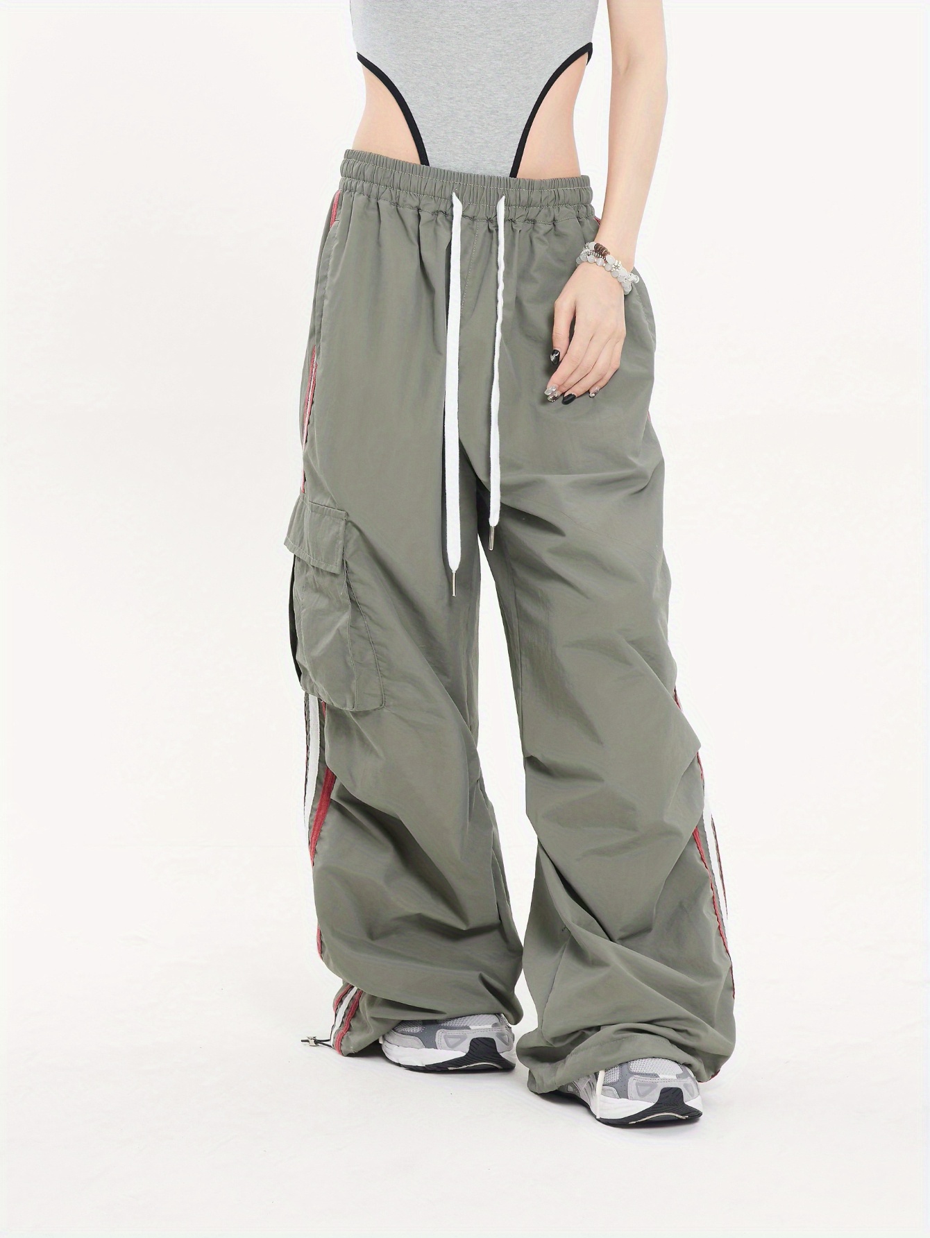 Y2k Drawstring Baggy Cargo Pants Fashion Long Length - Temu