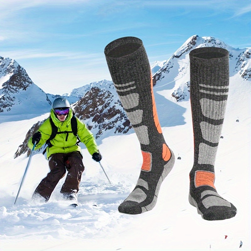 Wool Ski Socks, Knee-high Warm Socks For Snow, Winter, Hunting
