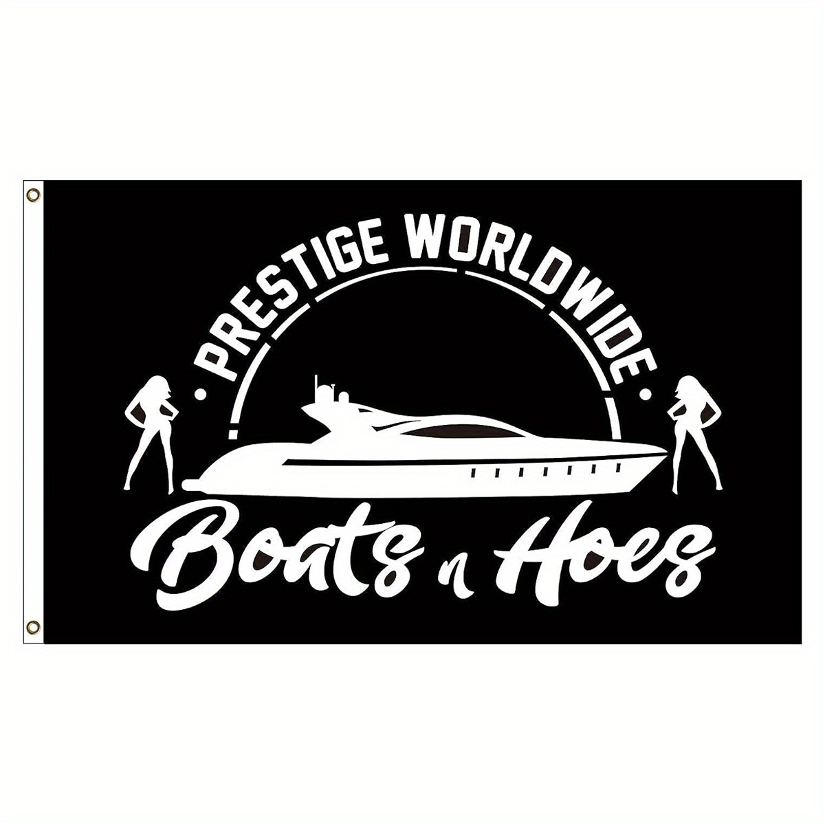 Prestige Worldwide Boats and Hoe Flag 3ft x 5ft Malibu Boats N Hooks Flag  Banner with 2 Brass Eyelets Funny Flags for Men Boat College Room Teenager