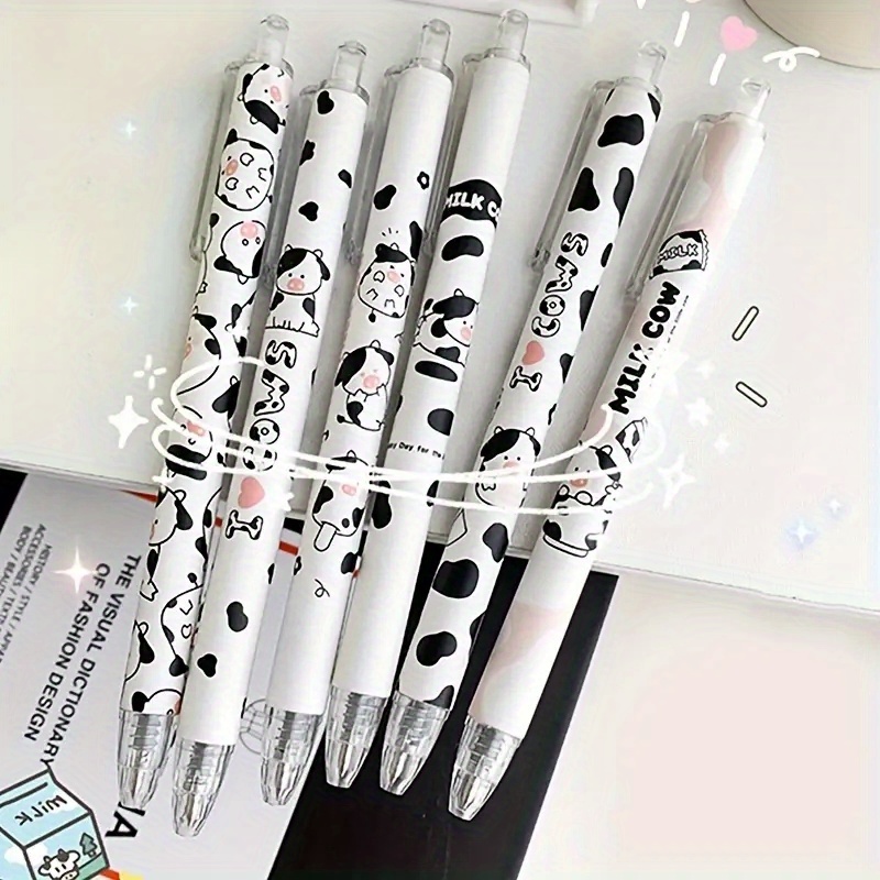6Pcs/box Kawaii Gel Pen Set Black Ink 0.5mm Cartoon Pens for Kids