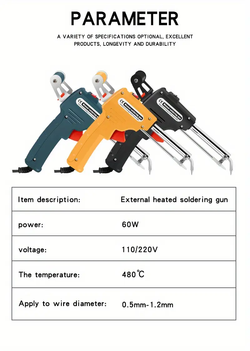 5 piezas, soldador eléctrico de , pistola de soldadura de calefacción externa de 110v 60w, envía automáticamente herramientas de soldadura bga de estaño Detalles del producto 1