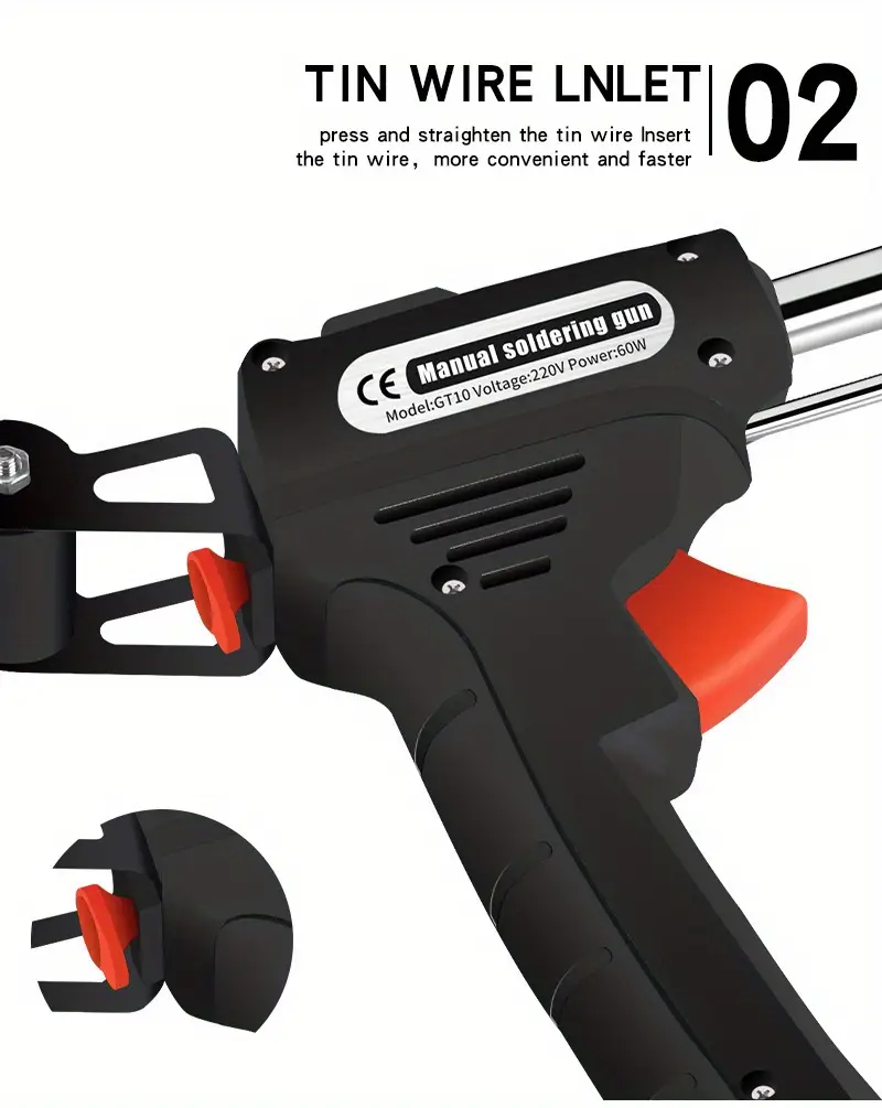 5 piezas, soldador eléctrico de , pistola de soldadura de calefacción externa de 110v 60w, envía automáticamente herramientas de soldadura bga de estaño Detalles del producto 3