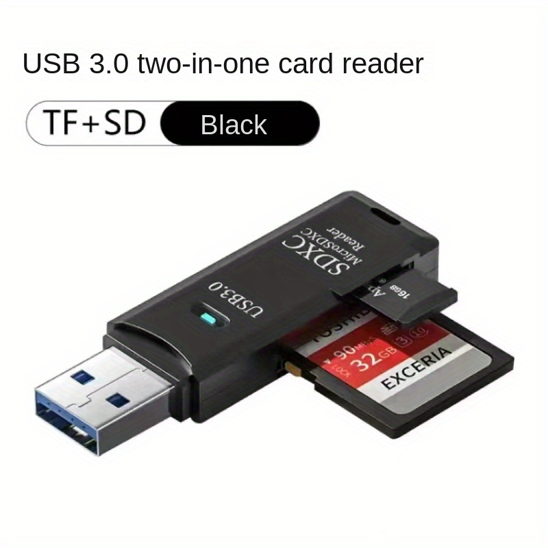 Mini lecteur carte mémoire USB 3.0 ou USB 2.0 SD Micro SD TF OTG Card  Reader