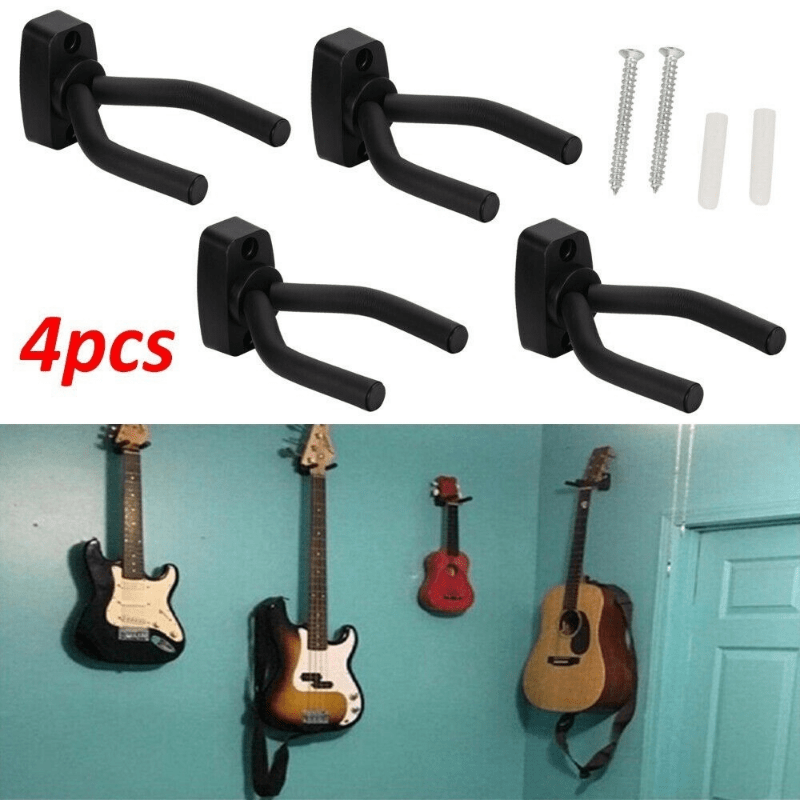 1PC Guitar Hanger Metal Sponge Drilling Wall Mount Hangers Hooks for  Electric Guitar and Folk Guitar