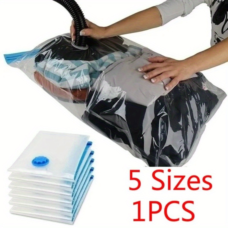 

1pc Transparent Vacuum Compression Storage Bag, Dustproof Sealed Storage Container For Clothes, Blankets, Shirts, Household Space Saving Organizer For Dorm, Closet, Wardrobe, Bedroom, Bathroom