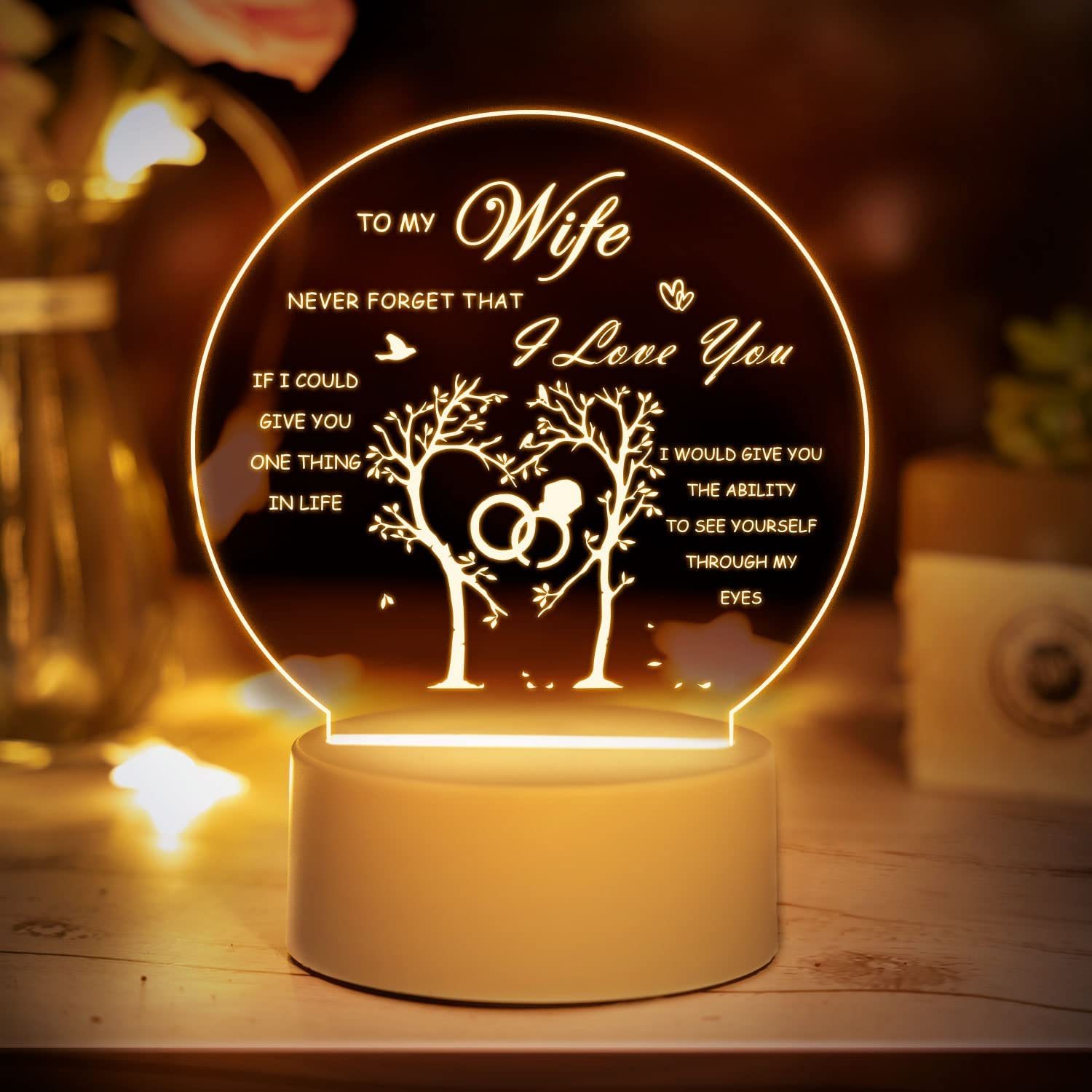 To My Husband Gifts From Wife 3d Illusion Lamp I Love You - Temu