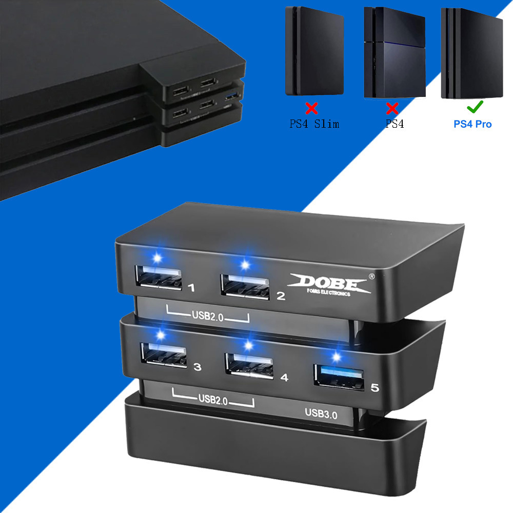 Combinaison De Hub À 5 Ports USB Pour PS4 Pro, USB 3.0 2.0, Extension Haute  Vitesse, Chargeur, Contrôleur, Connecteur Adaptateur Pour Playstation 4