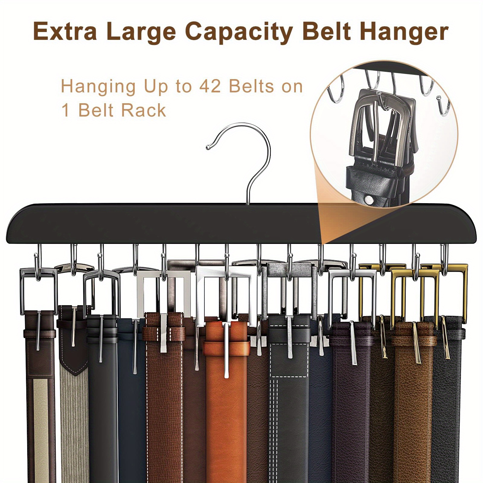 1  hook belt hanger   clothes drying rack for ties camisoles scarves belts household storage organizer for bathroom bedroom closet wardrobe home dorm details 0