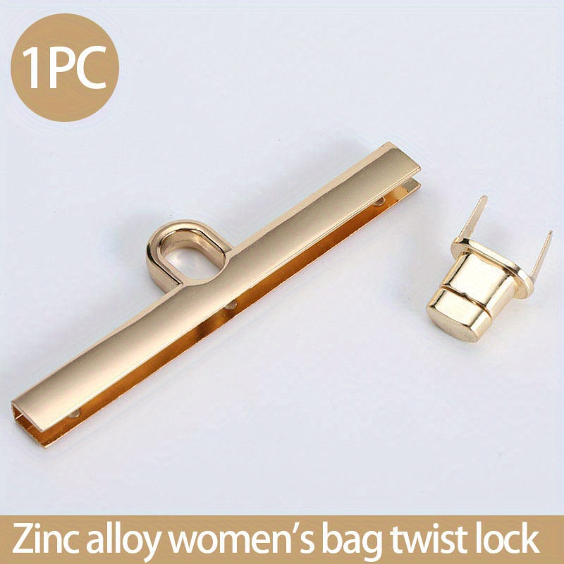 

1pc Zinc Alloy Women's Bag Twist Lock, Rotating Long Strip Buckle Box Bag Making Hardware Accessories
