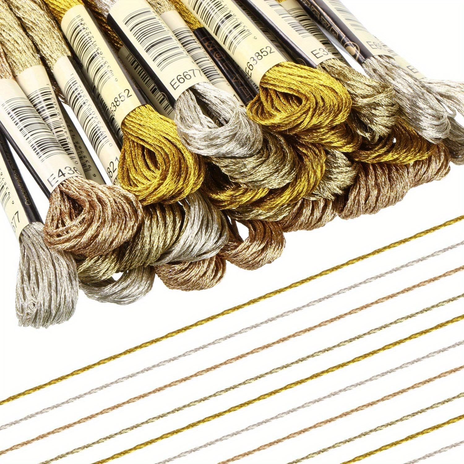 24本のメタリック刺繍糸 グリッター刺繍糸 刺繍糸 クロスステッチ糸