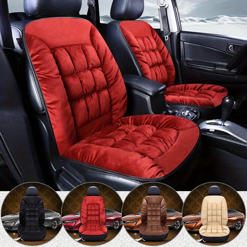 Leermoo Elevate Your Car's Comfort With Plush Car Seat Cushions!  Winter-ready, All-season, Heated Seat Covers In Chic Hound - Temu