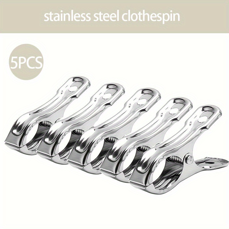 10 Pcs Stainless Steel Clothes Pins Sock Clips, Metal Clothespins  Multifunctional Utility Clips for Kitchen, Stockings, Clothesline, Beach  Towel, Office 