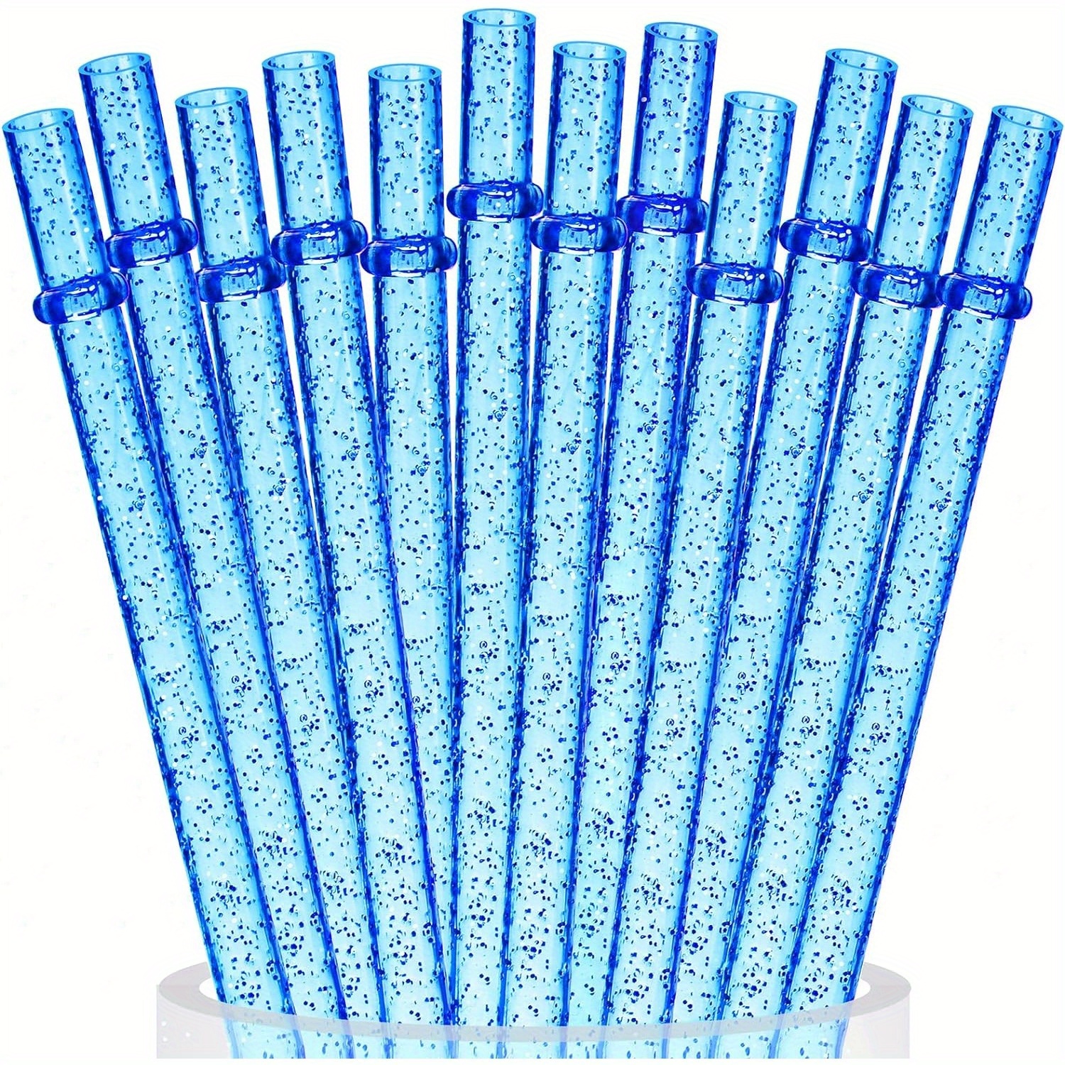 8pcs-reusable Glitter Hard Plastic Transparent Solid Color Drinking Straws  Durable And Unbreakable Tumbler Cups, Stanley, Straws With Cleaning Brush,  For Bar/commercial Use - Temu