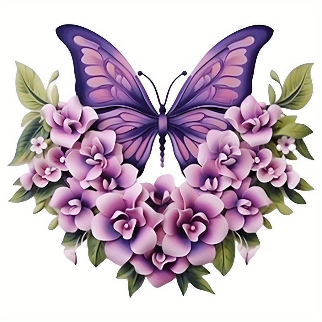 Super Pretty Purple Butterfly Heat Transfer Vinyl T Shirt - Temu