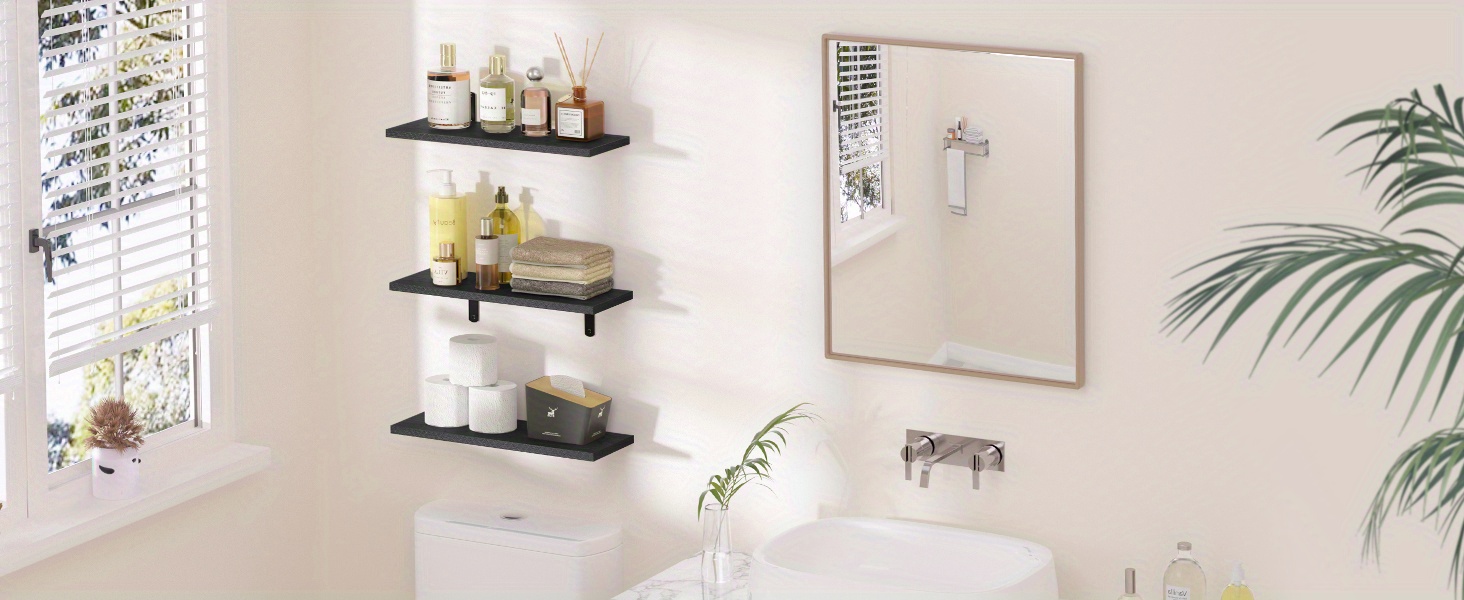 Heimlove Mensole Galleggianti Per Parete, Set Da 2, Bianche 40x17x3,6 Cm – Pratiche E Moderne Per Bagno, Soggiorno E Cucina