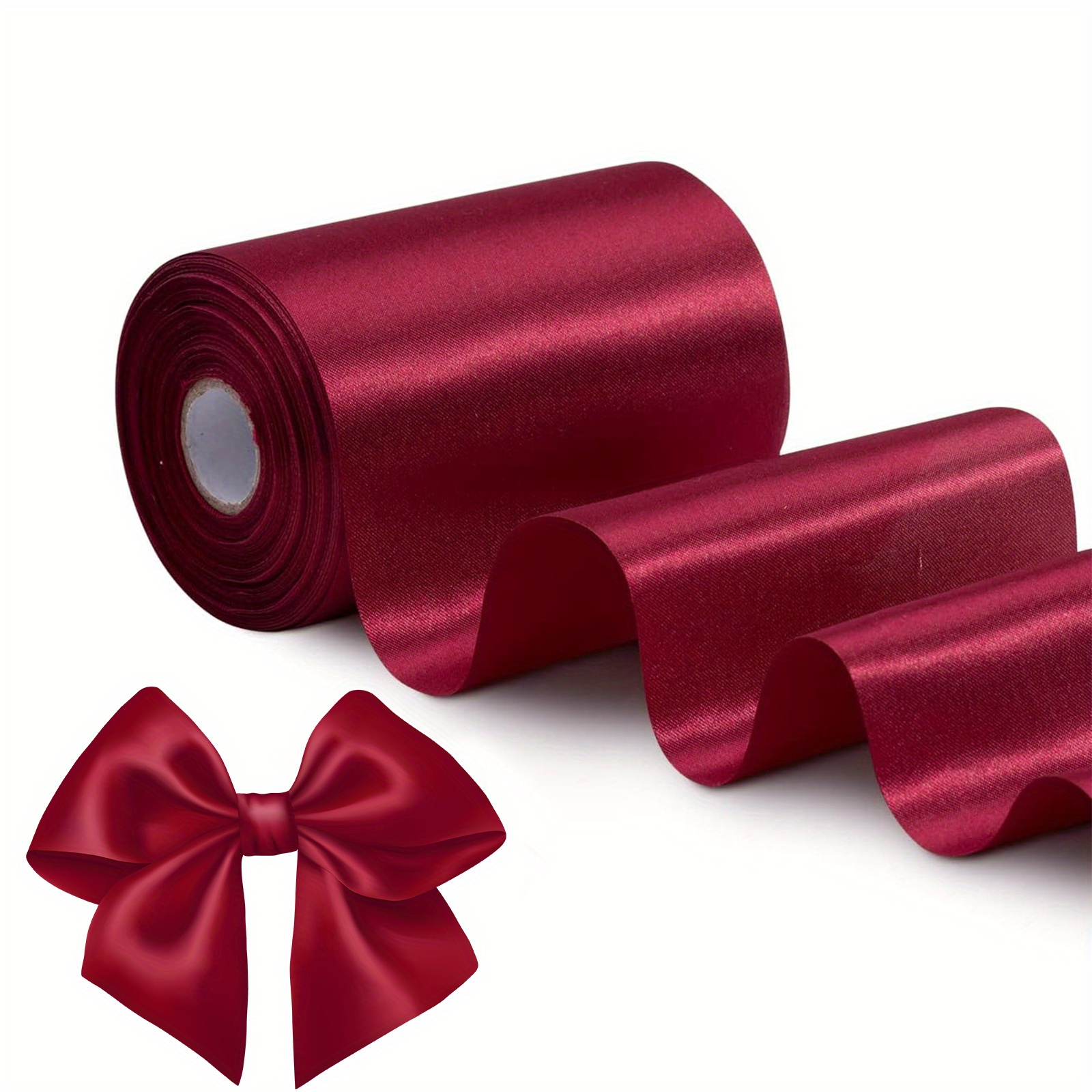 Ruban Satin Rouge Large 10cm, Ruban Cadeau Emballage Large, Noeud de Satin  Ruban, Solide Rouleau Ruban Satinée Tissu Décoration, Red Ribbon pour Noël  Fête De Mariage D'anniversaire, 20M (A) : : Cuisine
