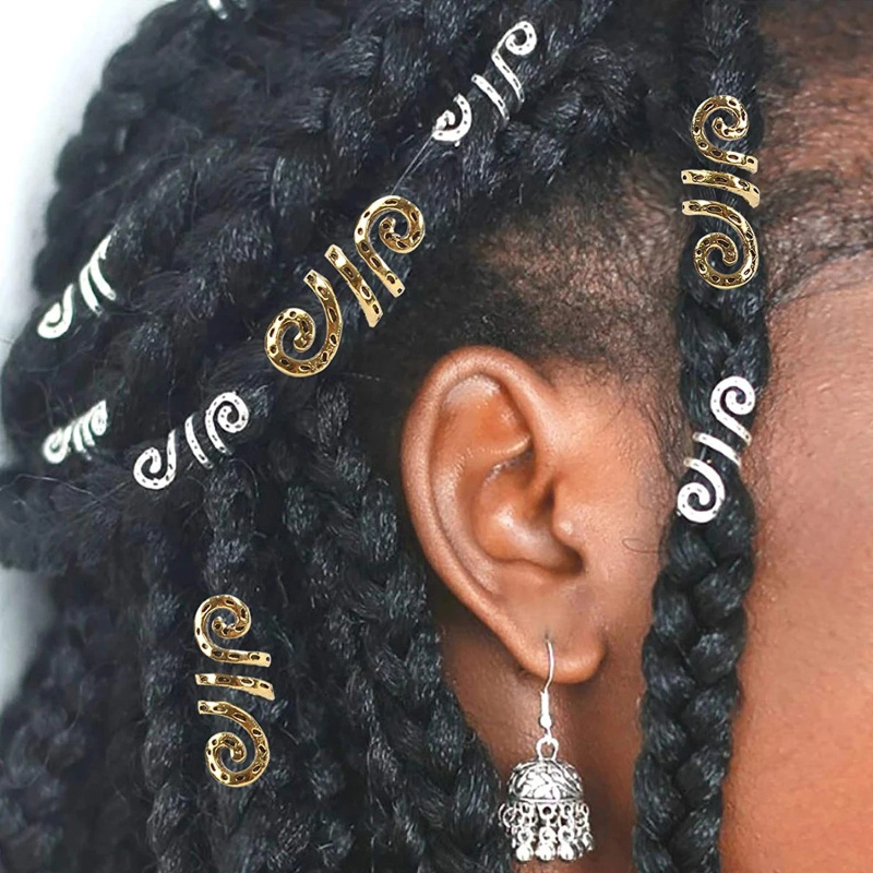 Viking Spiral Charms Beads Hair Braids Hair Beads Women Hairpin Clip  Accessories