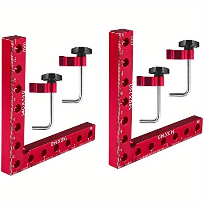 Right Angle Clamp, [2 PACK] Single Handle 90° Aluminum Alloy Corner Clamp,  Clamps for Woodworking Adjustable Swing Jaw, Woodworking Tools Photo Frame