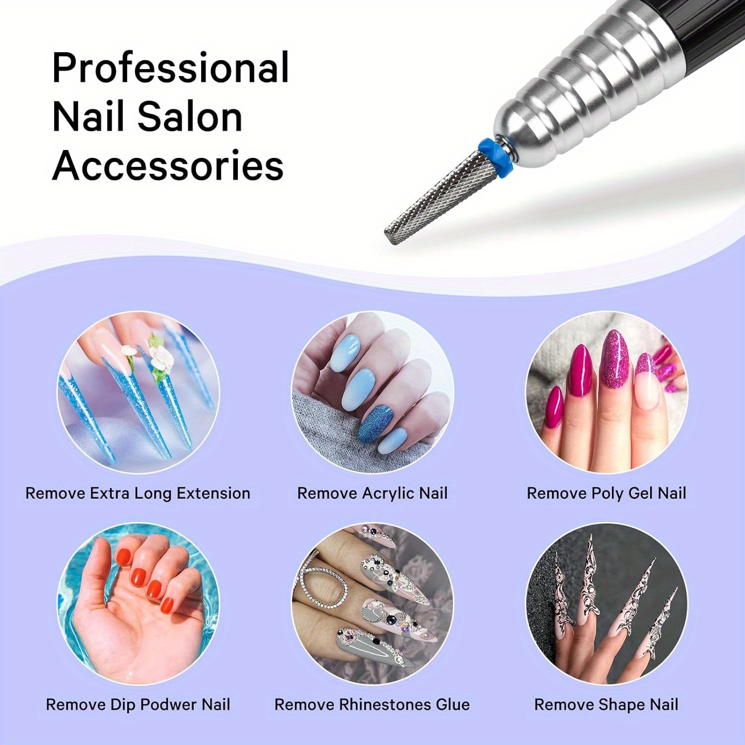 1pc Supper Long 5-In-1 Nail Drill Bit