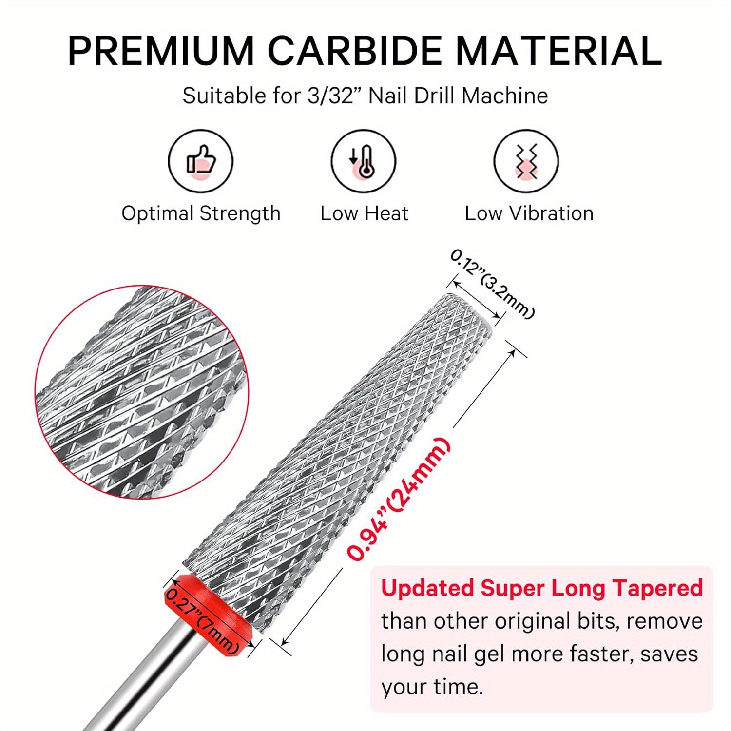 1pc Supper Long 5-In-1 Nail Drill Bit