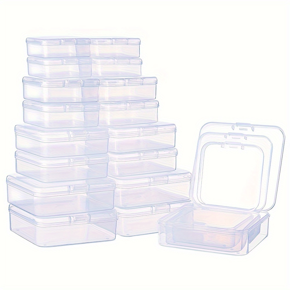 20 Set Plastic Bead Containers, Flip Top Bead Storage, For Seed Beads  Storage Box, with PP Plastic Packing Box, Rectangle, Clear, 10pcs