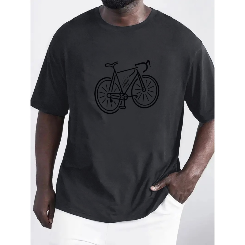 

Bicycle Print T Shirt, Tees For Men, Casual Short Sleeve T-shirt For Summer