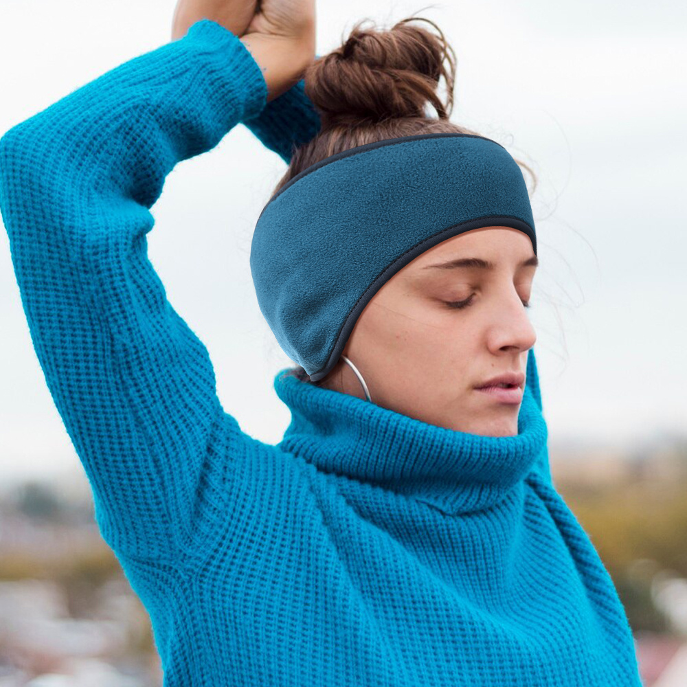 Orejeras Térmicas Bandas Deportiva Para Mujer 2 Pzas Gris Y Azul